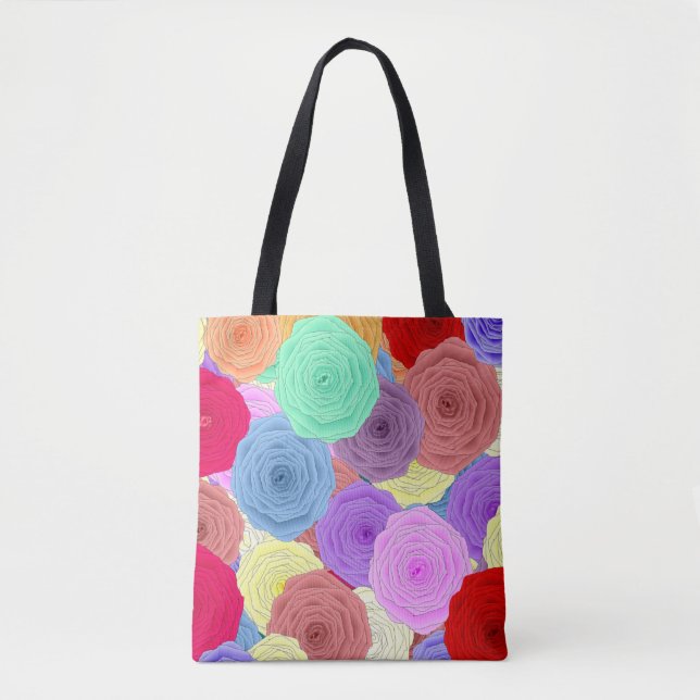 Bolsa Tote Saco de mão Rosas (Frente)