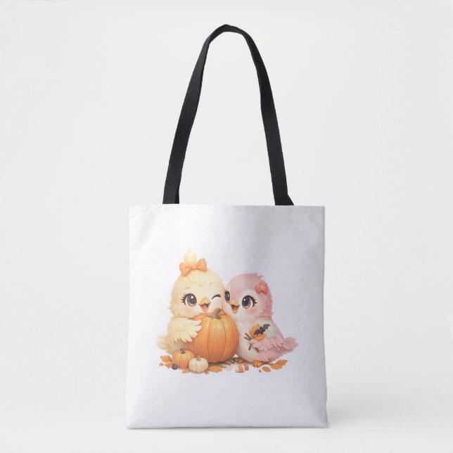 Bolsa Tote Saco de mão simples de amigos de pássaros de Hallo (Frente)