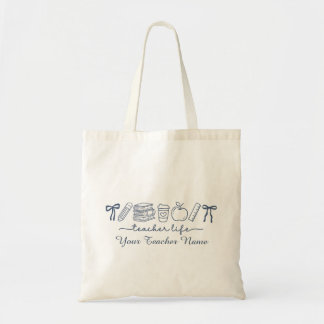 Bolsa Tote Saco de mão Teacher Life | Presente Fofo para Prof