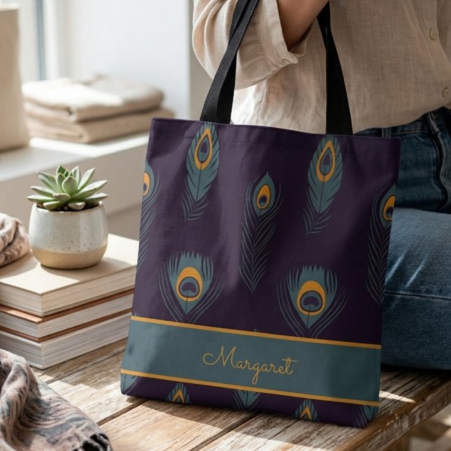 Bolsa Tote Saco de mão tema pavão  (Criador carregado)