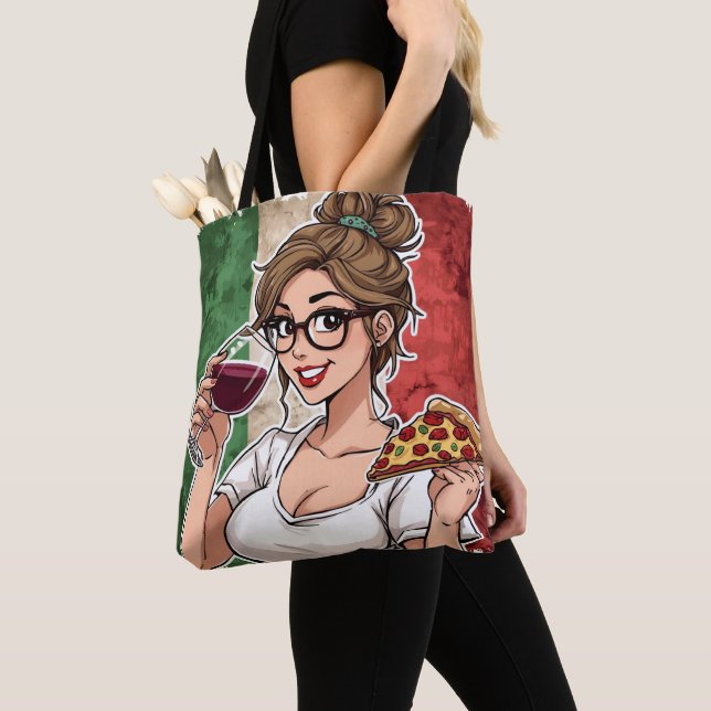 Bolsa Tote Saco de mão temático italiano (Close Up)