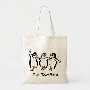 Bolsa Tote Saco de mão Três Pinguins Dançantes