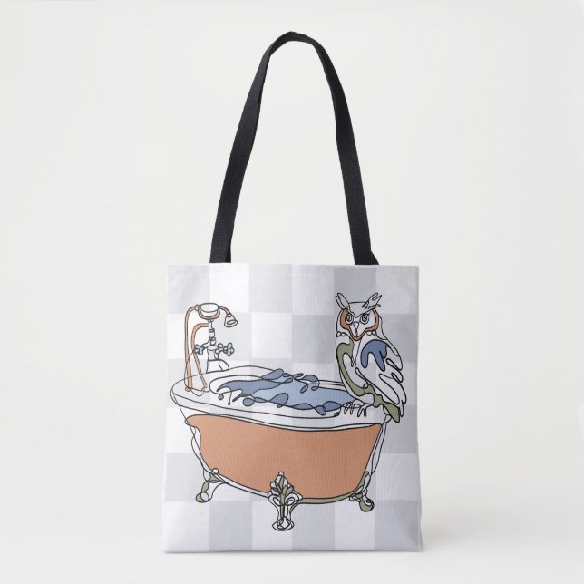 Bolsa Tote Saco de mão Tub com Coruja (Frente)