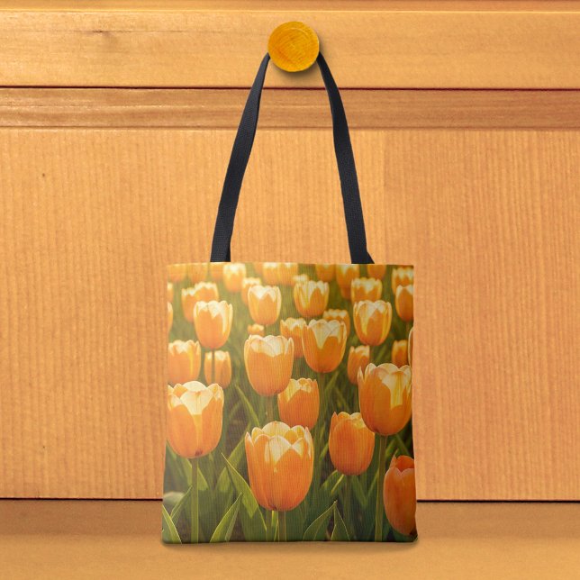 Bolsa Tote Saco de mão Tulipas Pêssego (Tote bag with peach tulips)