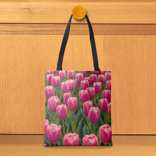 Bolsa Tote Saco de mão Tulipas Rosa