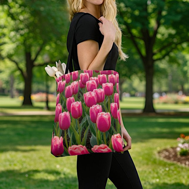 Bolsa Tote Saco de mão Tulipas Rosa (Criador carregado)