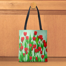 Bolsa Tote Saco de mão Tulipas Vermelhas