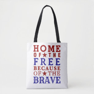 Bolsa Tote Saco de mão vermelho branco azul quatro de julho