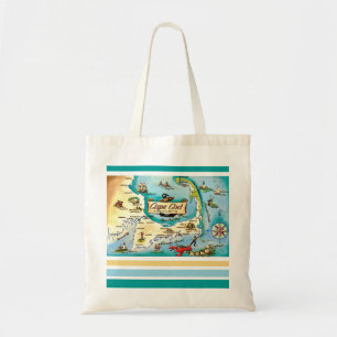 Bolsa Tote Saco de Mapa de Cape Cod MA