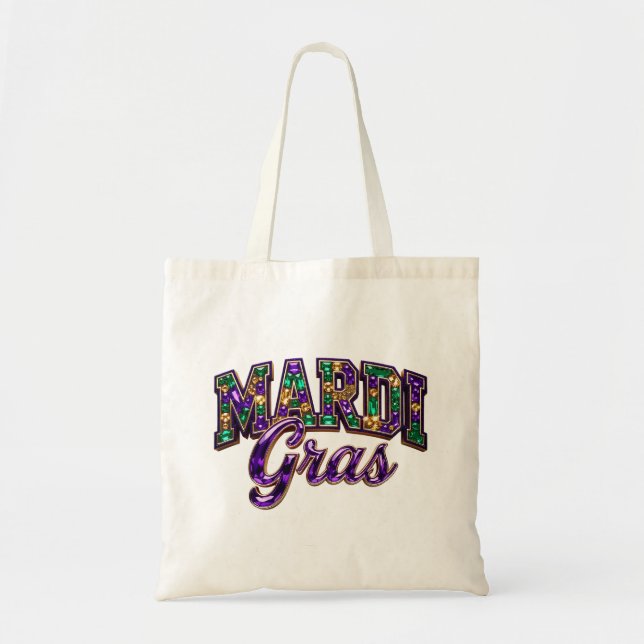 Bolsa Tote Saco de Mardi Gras – Saco Clássico para Festa de C (Frente)