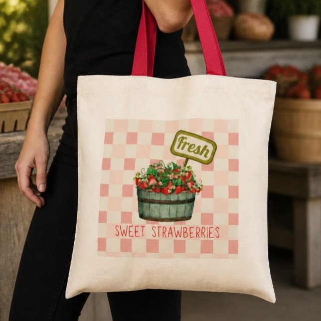 Bolsa Tote Saco de Morangos Frescos e Doces (Criador carregado)