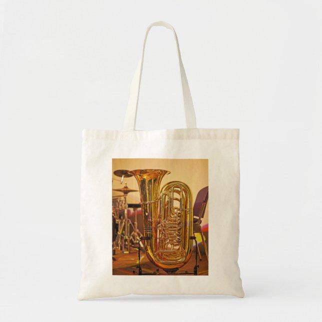 Bolsa Tote Saco de música para estudantes de bronze do Tuba (Frente)