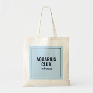Bolsa Tote Saco de nascimento simples moderno azul de Aquário