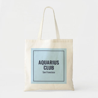 Bolsa Tote Saco de nascimento simples moderno azul de Aquário