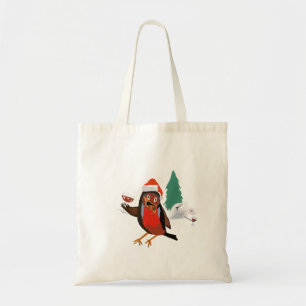 Bolsa Tote Saco de Natal Alegre Robin