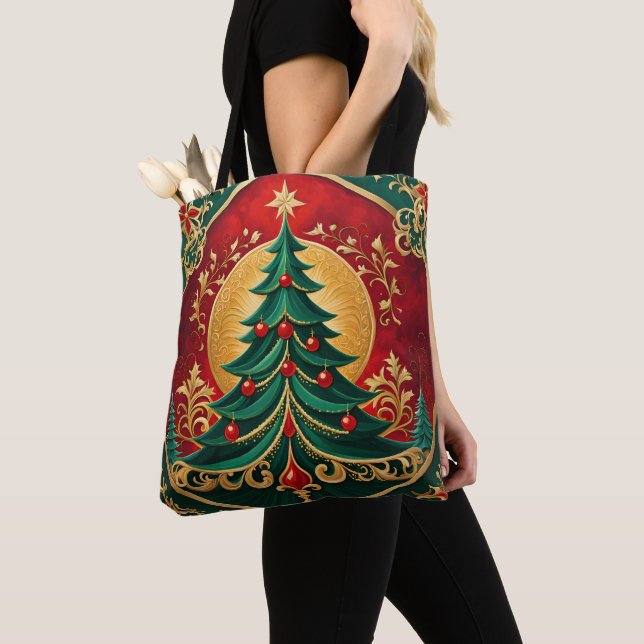 Bolsa Tote Saco de Natal Árvore de Natal (Close Up)