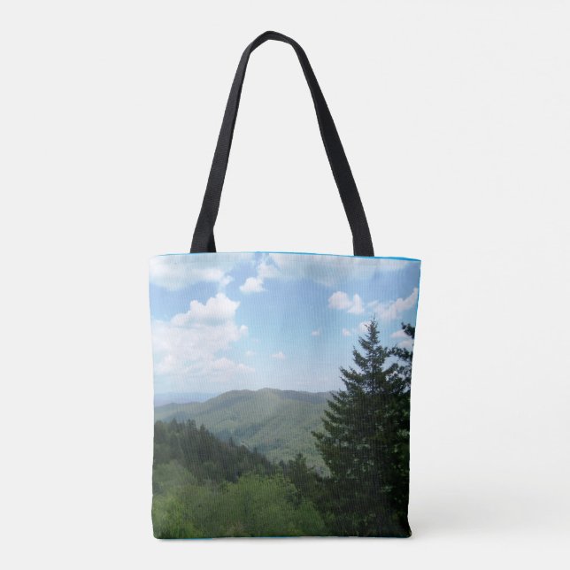 Bolsa Tote Saco de Natal Cena da Montanha Tannenbaum (Verso)