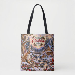 Bolsa Tote Saco de Natal da Floresta