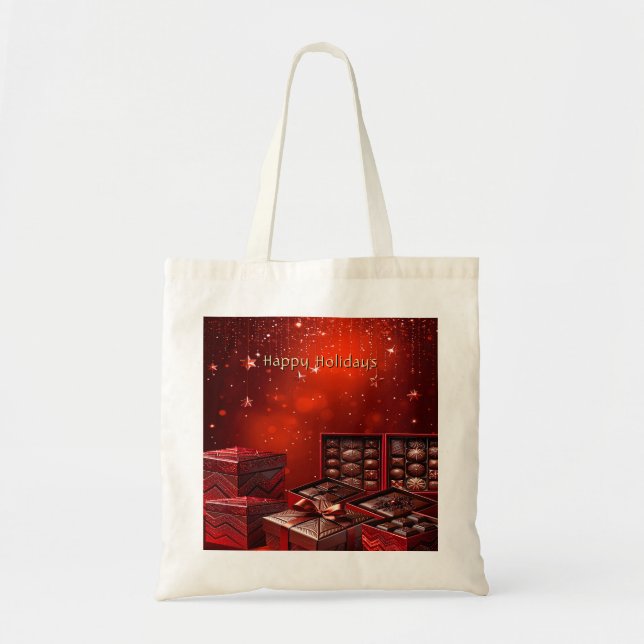 Bolsa Tote Saco de Natal de Doces de Chocolate (Frente)