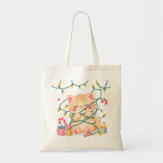Bolsa Tote Saco de Natal de Gatinho Emaranhado