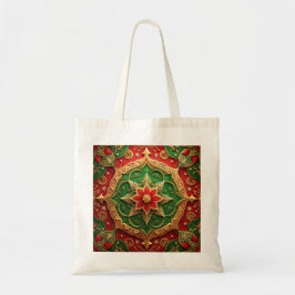 Bolsa Tote Saco de Natal Decorativo Vermelho e Verde