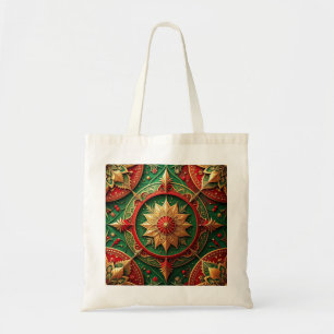 Bolsa Tote Saco de Natal Decorativo Vermelho e Verde