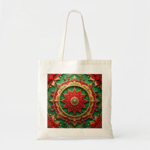 Bolsa Tote Saco de Natal Decorativo Vermelho Verde
