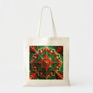 Bolsa Tote Saco de Natal Decorativo Vermelho Verde