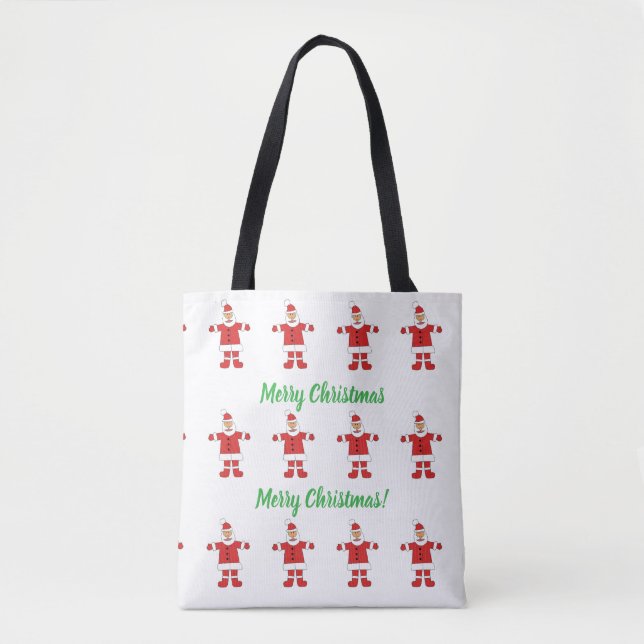 Bolsa Tote Saco de Natal Merry Christmas Santa (Frente)