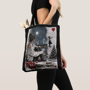 Bolsa Tote Saco de Natal Noturno da Cidade de Londres