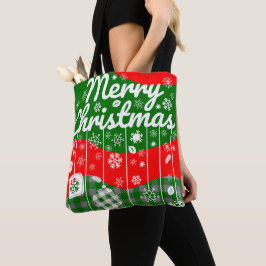Bolsa Tote Saco de Natal – Ornamentos Brancos