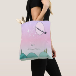 Bolsa Tote Saco de Natal Pastel Iluminado pela Lua
