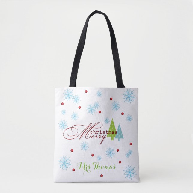 Bolsa Tote Saco de Natal Personalizado (Frente)