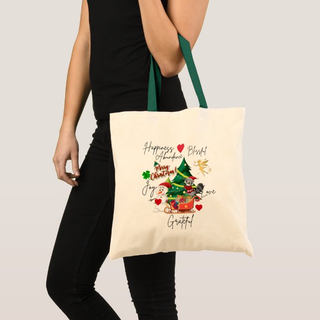 Bolsa Tote Saco de Natal | Presente Festivo de Férias  (Frente (produto))