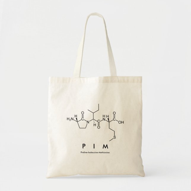 Bolsa Tote Saco de nome do peptídeo de pim (Frente)