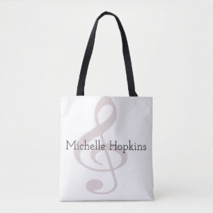 Bolsa Tote saco de notas de música preto personalizado