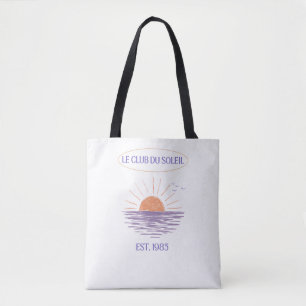 Bolsa Tote Saco de Ombro Le Club du Soleil Est 1985 Vintage R