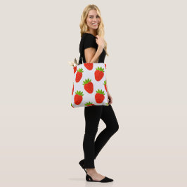 Bolsa Tote Saco de padrão de morangos.