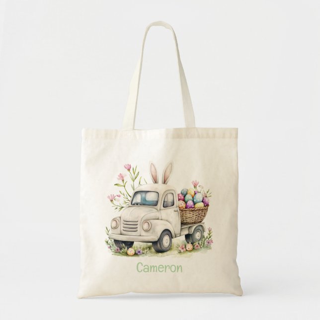 Bolsa Tote Saco de Páscoa Personalizado para Crianças (Frente)