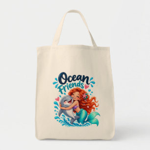 Bolsa Tote Saco de Praia de Golfinho Amigos da Oceano Sereia