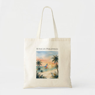 Bolsa Tote Saco de Praia do Pôr do Sol de Boracay Filipinas