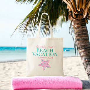 Bolsa Tote Saco de Praia Estrela-do-Mar Rosa Personalizado / 