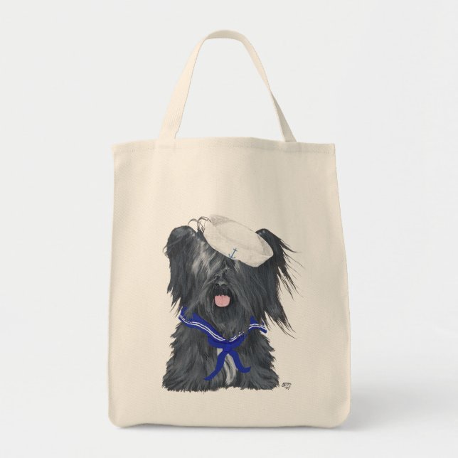 Bolsa Tote Saco de Praia Marinheiro Skye Terrier (Frente)