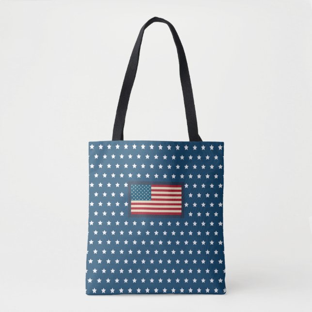 Bolsa Tote Saco de presente da bandeira americana patriótica (Frente)