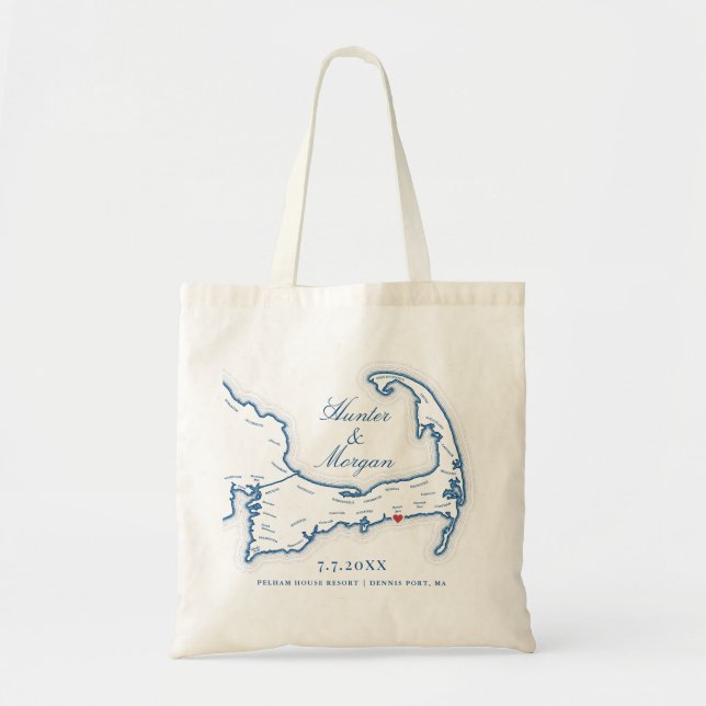 Bolsa Tote Saco de Presente de Casamento Pelham House Resort (Frente)