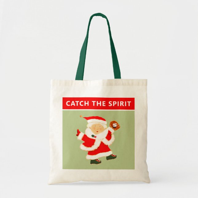 Bolsa Tote Saco de presente de Natal de Baseball (Frente)