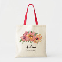 Saco de presente personalizado Vibrante Floral Aqu