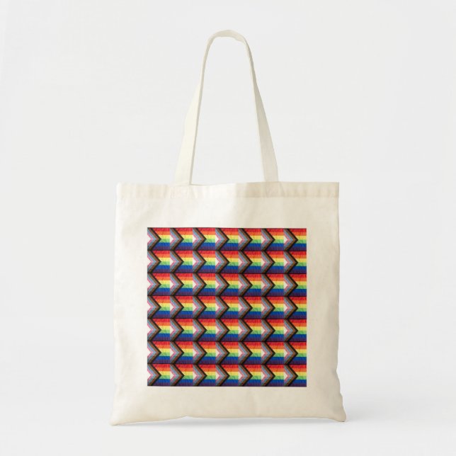 Bolsa Tote Saco de presentes do Tecido LGBT RAINBOT PROGRESS (Frente)