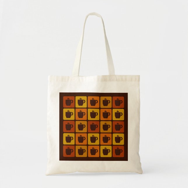 Bolsa Tote Saco de quadrados de café - escolha estilo e cor (Frente)
