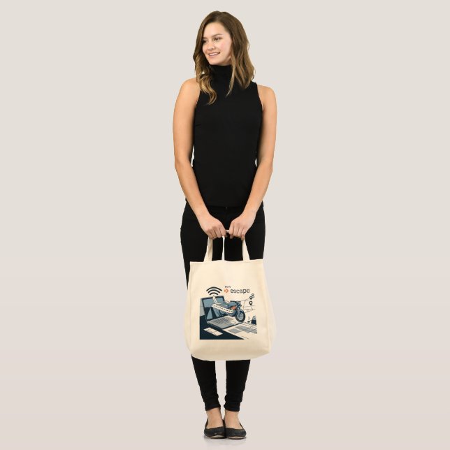 Bolsa Tote Saco de rota de escape digital nominal (Frente (modelo))